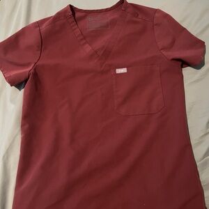 Figs Women’s Scrub Top- Dark Cherry XSm